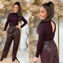 UNIQUE THE LABEL SARA BODYSUIT BURGUNDY