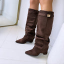 BOTTES À TALONS DAISY DES8528 - MARRON/PU