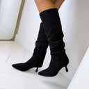 FEINER WILDLEDERSTIEFEL MIT ABSATZ DES8032 – SCHWARZ/WILDLEDER