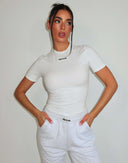 UNIQUE THE LABEL NENA SHORT SLEEVE TOP MILKY WHITE