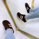 STRIPE SNEAKER 9863 - BROWN