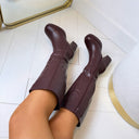 ABBA LEATHER LOOK LAARS A-100 - BORDEAUX