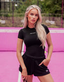 UNIQUE THE LABEL GISELLE SHORT SLEEVE TOP - BLACK