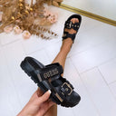 GUESS 4G LOGO SLIPPER FLTFAX2FAB03 - BLACK