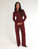 UNIQUE THE LABEL HAILEY BUTTON *TOP* - BORDEAUX