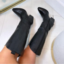 LEATHER LOOK COWBOY LAARS T-272