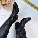 LEATHER LOOK COWBOY LAARS T-272