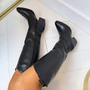 LEATHER LOOK COWBOY LAARS T-272